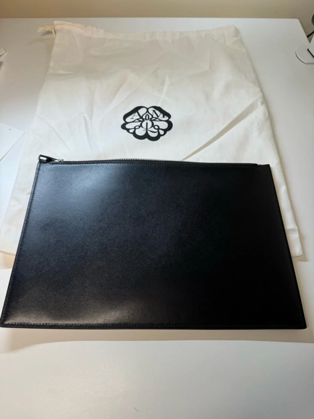 Alexander McQueen Limited Edition Black Leather Zip Clutch with COA - Like New - Picture 9 of 10